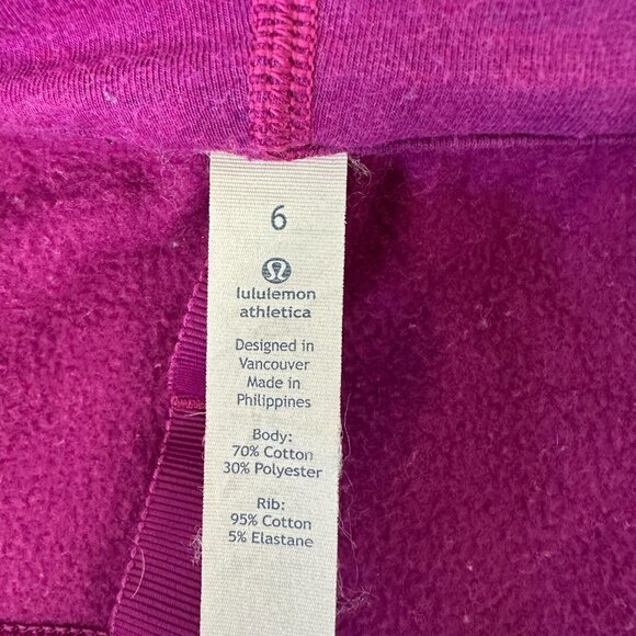 Lululemon Scuba Hoodie Seawheeze Grid Map Regal Plum Black Running Size 6 - Picture 7 of 12